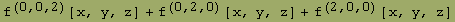 f^(0, 0, 2)[x, y, z] + f^(0, 2, 0)[x, y, z] + f^(2, 0, 0)[x, y, z]